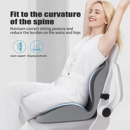 🔥Last Day 75% OFF🔥Ergonomic Memory Foam Seat Cushion with Lumbar and Back Support, Relieves Back Pain, Reduces Pressure