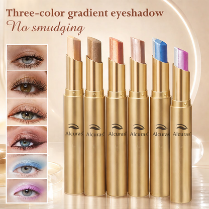 3 in 1 Easy Eyeshadow Stick for Beginners Waterproof Longwear Shimmer Makeup Set