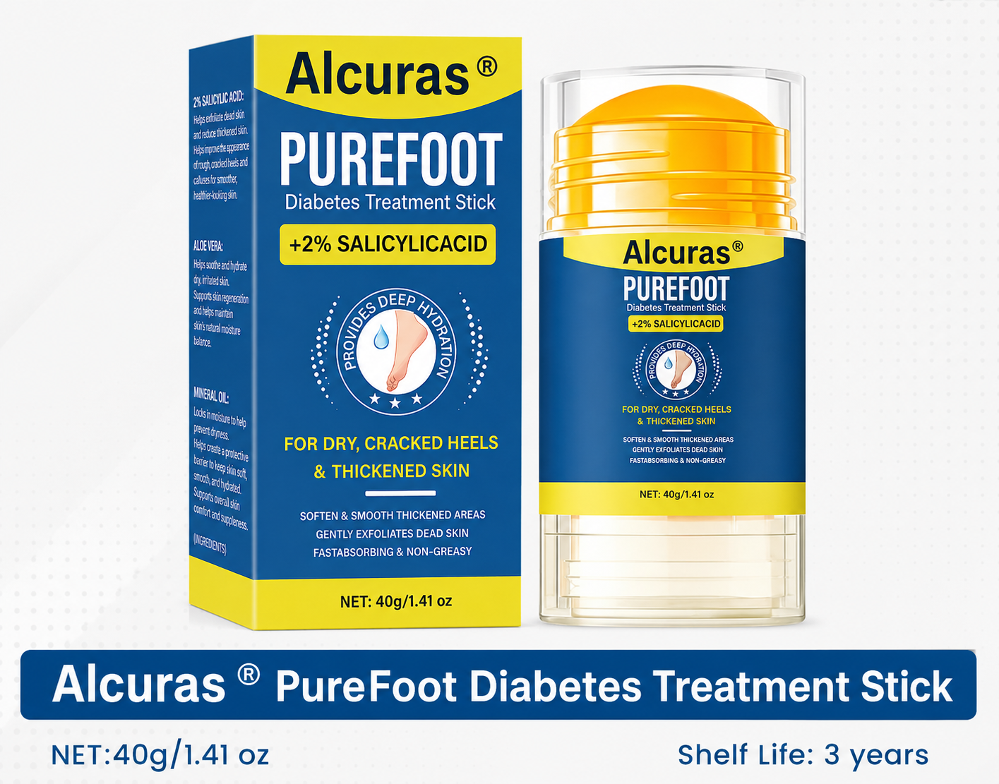 Last Day 49% OFF🔥Alcuras® Pure Foot Diabetes Treatment Stick